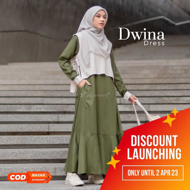 DWINA DRESS JILBRAVE | 2 IN 1 Style Gamis Syari Set Outer Knit