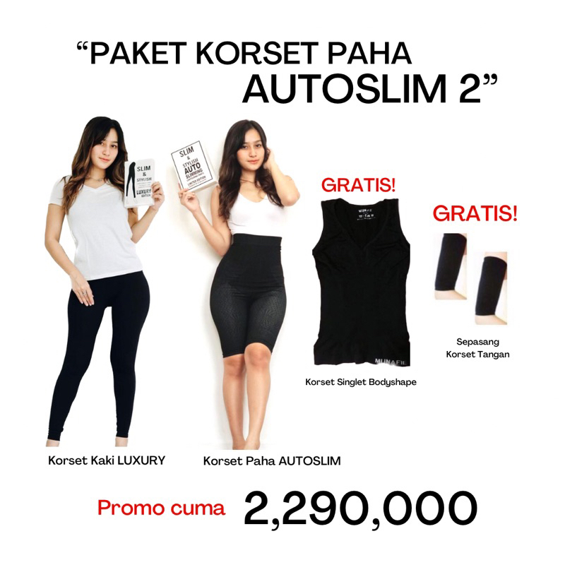 PAKET KORSET PAHA AUTOSLIM 2 (KORSET SEDOT LEMAK PAHA &amp; PERUT)