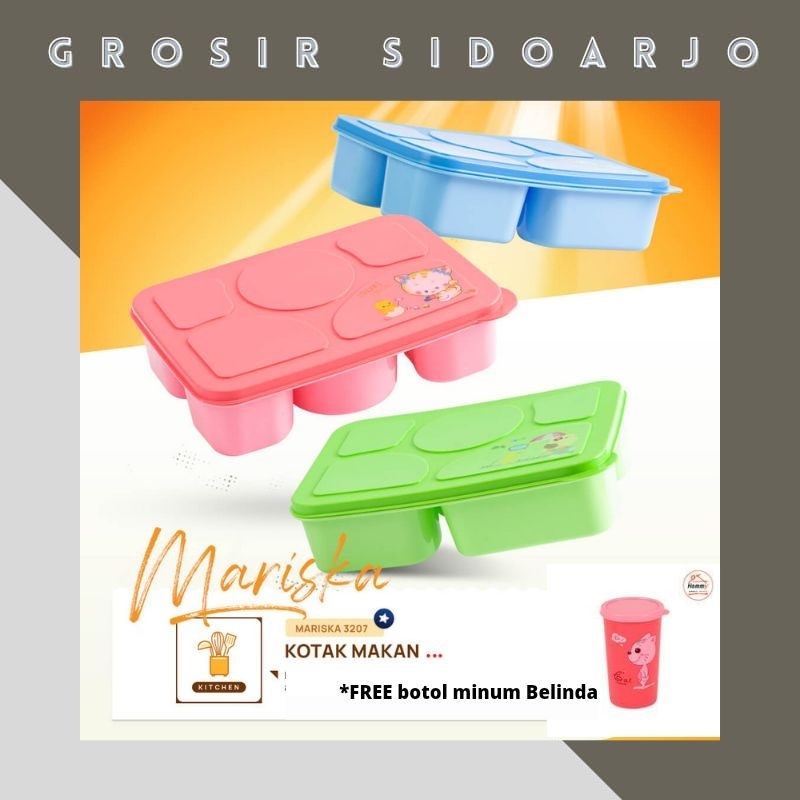 Lunchbox Mariska 5 Sekat / Lunchbox Set Hommy Mariska / Lunchbox Set Mariska FREE Botol Belinda HOMM