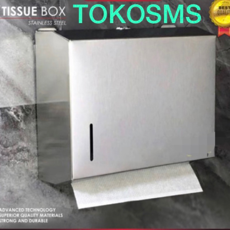 Paper holder stainless tempat tisue wastafel kotak tissue hand towel tisu stainlis