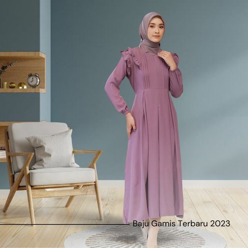Baju Gamis Terbaru 2023 Lebaran Wanita AZKIA Dress Muslim Kondangan Remaja Crepe Premium Polos Mewah Dres Gamis Syari Fashion Muslimah Model Terbaru2023 Premium Dewasa Elegan Simple Terlaris Buat Outfit Lebaran Busui Bahan Adem