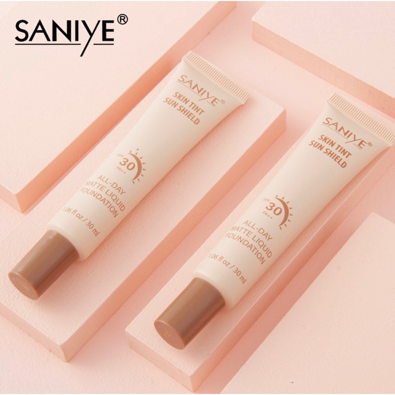 SANIYE R6005 BPOM Matte Foundation Cream Alas Bedak Tahan Lama Original SPF30 Sunscreen