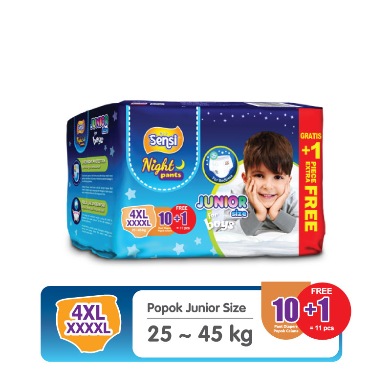 SENSI NIGHT PANTS BOYS 4XL10 - Popok Junior