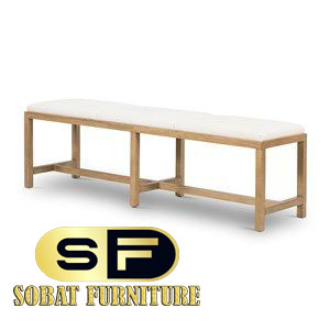 Bench Kayu Jati Model Classic Simpel - Bangku Santai dengan Jok Busa