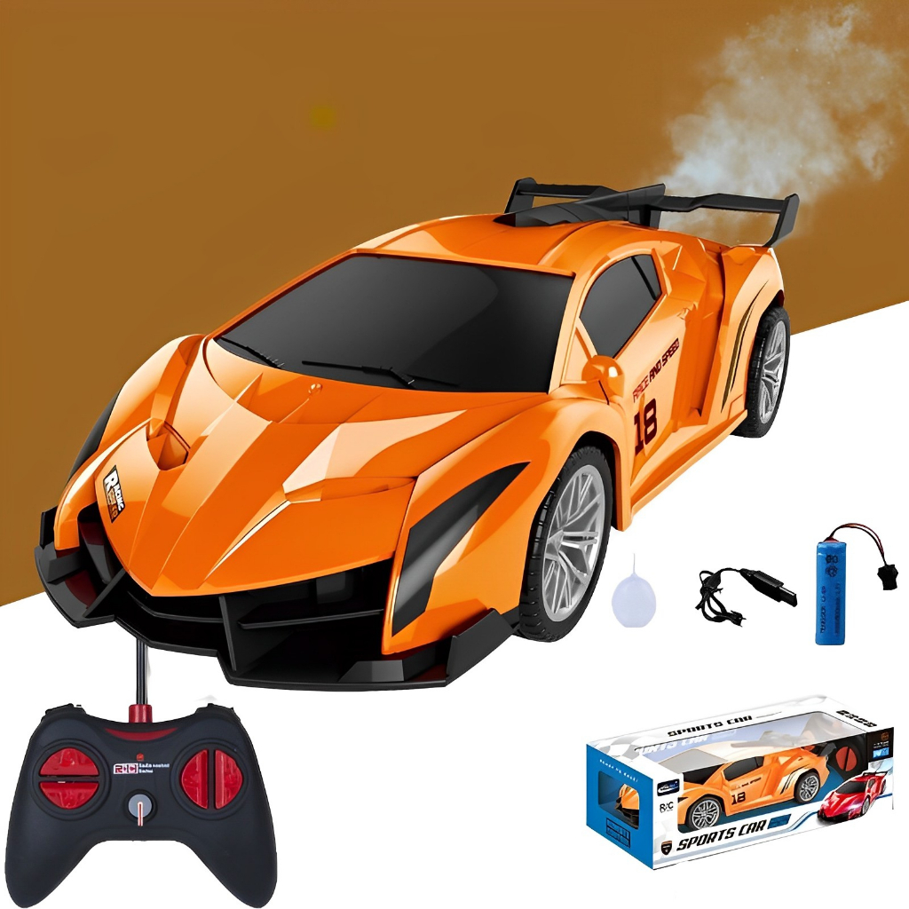 RC Sport Car 1:14 Mengeluarkan Asap | Mainan Anak Laki Laki Mobil Mobilan Remote Control Kado Ultah Anak