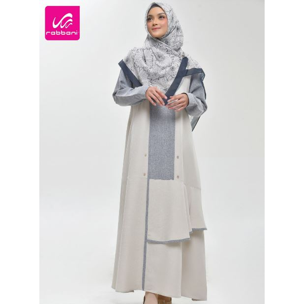 Dresslim Couple Sava-Gamis Couple Rabbani Bahan Linen Farsi Dress muslimah Mamah Bunda Ummi Pakaian 
