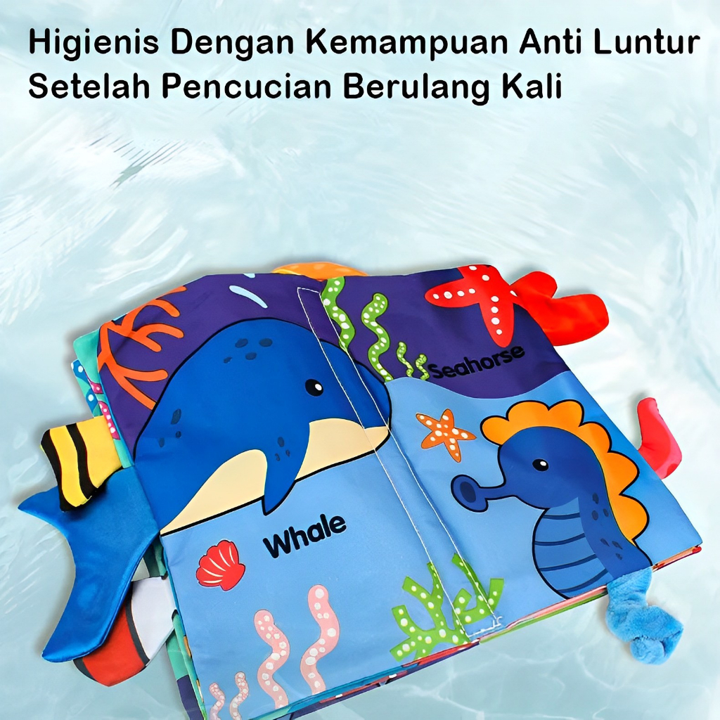 Cloth Book Animal Lembut | Mainan Edukasi Anak Perempuan Laki Laki | Hadiah Ulang Tahun Anak Terbaru 2023