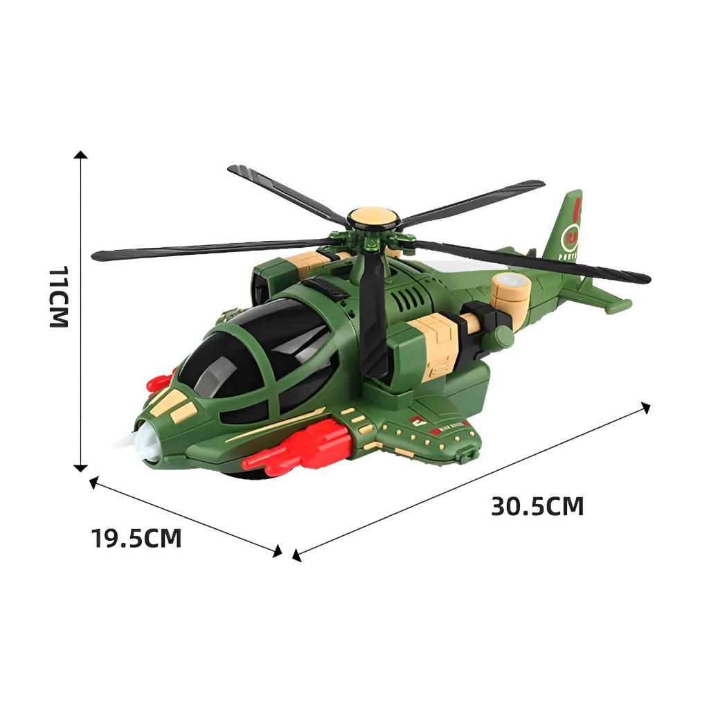 Figo Helikopter Militer | Mainan Pesawat Tempur LED | Hadiah Ulang Tahun Anak Laki Laki Terbaru 2023