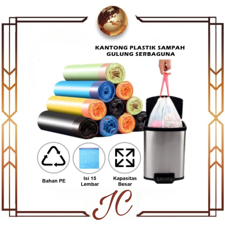 (JC)KANTONG PLASTIK SAMPAH GULUNGAN ROLL KANTONG SAMPAH SERBAGUNA DISPOSABLE GARBAGE BAGE