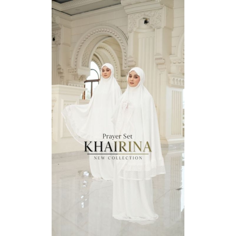 khairina prayer set mukena putih broken white greenism