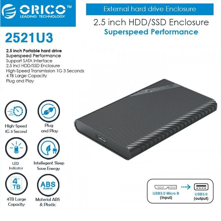 Casing Hardisk External Sata 2,5&quot; USB 3.0 HDD Enclosure Sata 2.5 inch ORICO 2588 US3 / 2521 U3