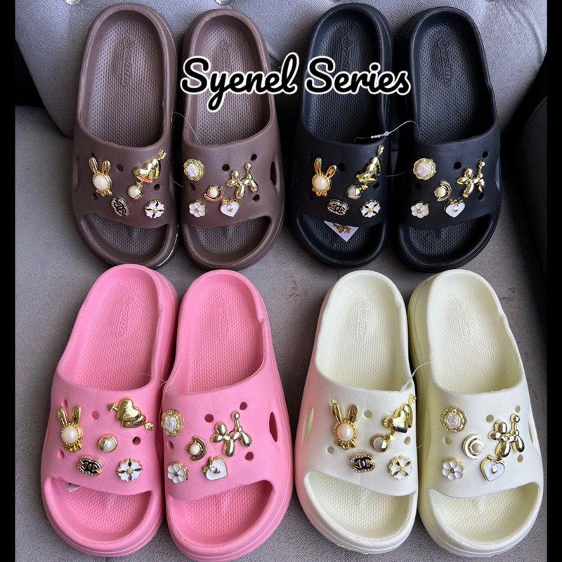 SANDAL SLOP WEDGES JELLY DEWASA WANITA SYENEL FUJI