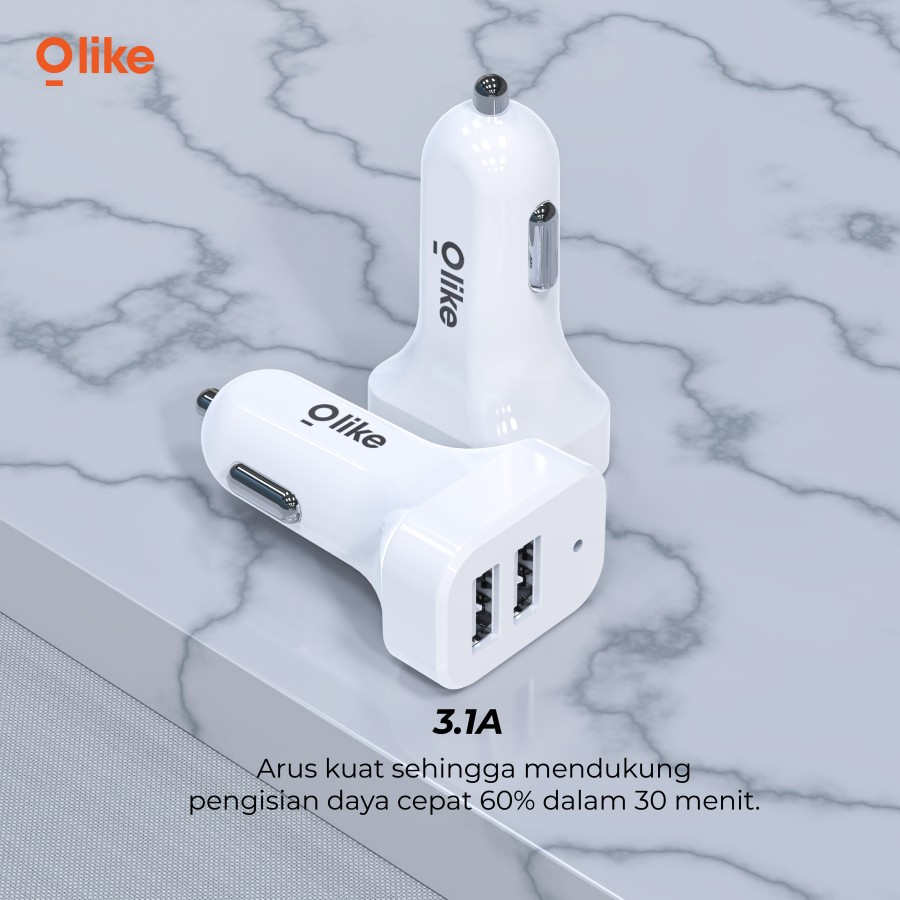 Olike R11 Small Car Charger Dual USB 3.1A Max Smart Protection Murah