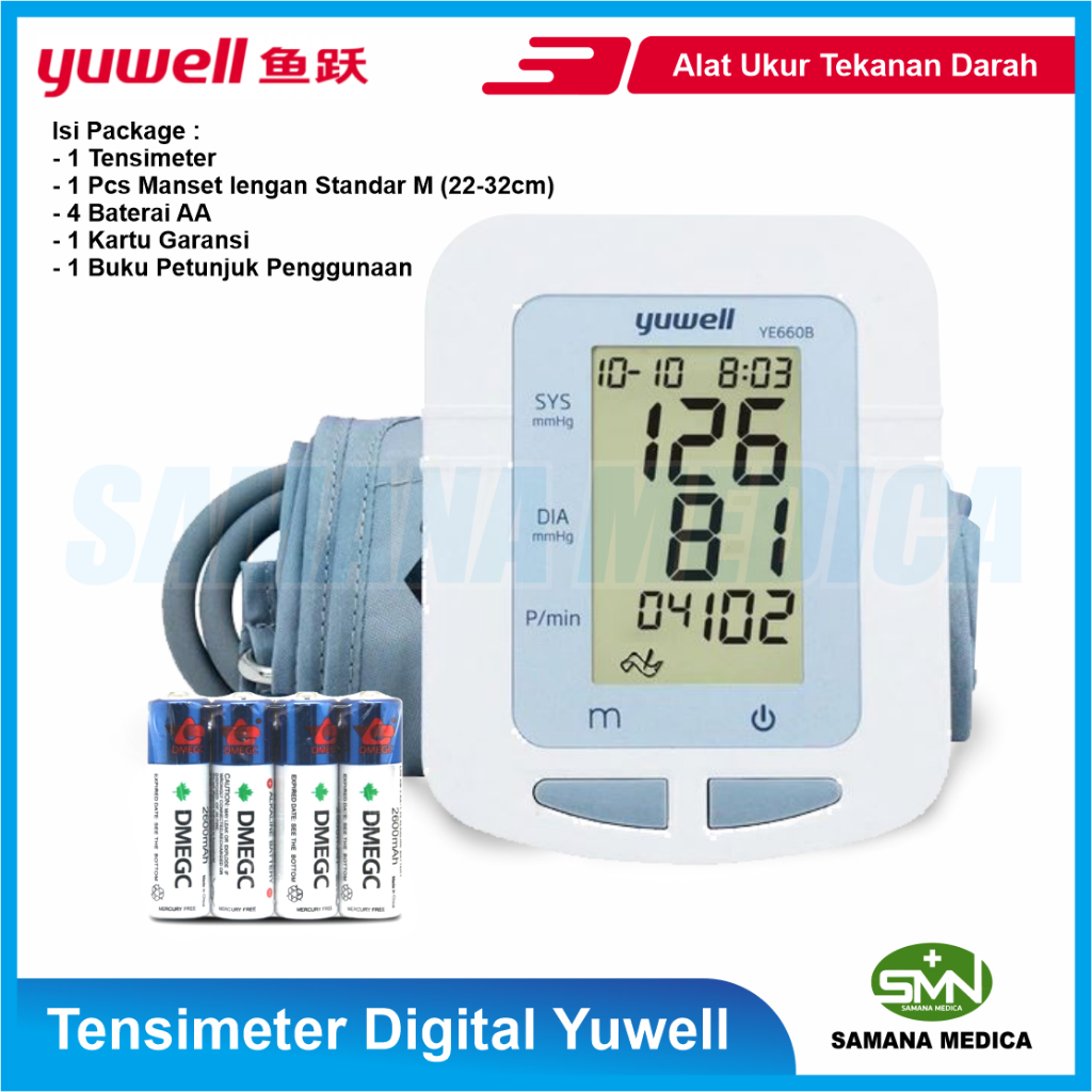 Tensimeter Digital Yuwell YE660B Alat Ukur Tekanan Darah dan Detak Jantung Yuwell