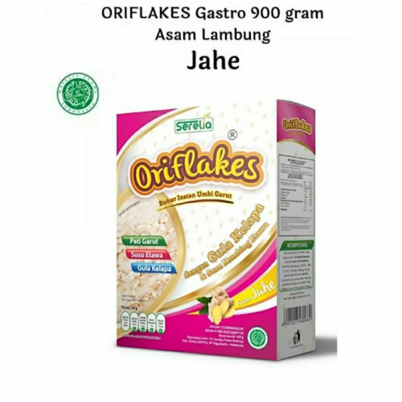 

ORIFLAKES Gastro 900 gram Seral Umbi Garut Asam Lambung -JAHE