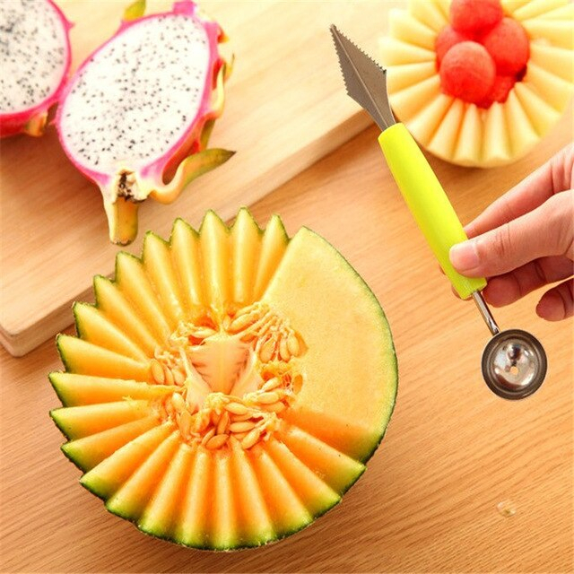 Pisau Ukir Hias Buah Bulat 2 Sisi / Stainless Steel Fruits Carve Knife Serutan Buah / Alat Pengupas Buah 127