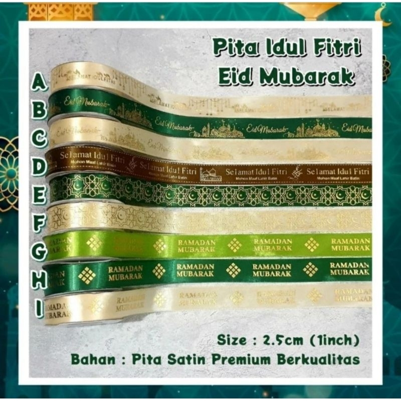 

Pita Idul Fitri Satin Pita Eid Mubarak Ramadhan LebaranBahan Pita Satin Premium Berkualitas