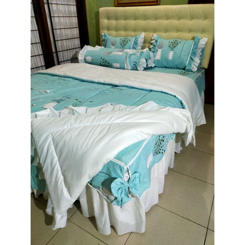 Sprei rumbai susun 3 plus bedcover custom motif