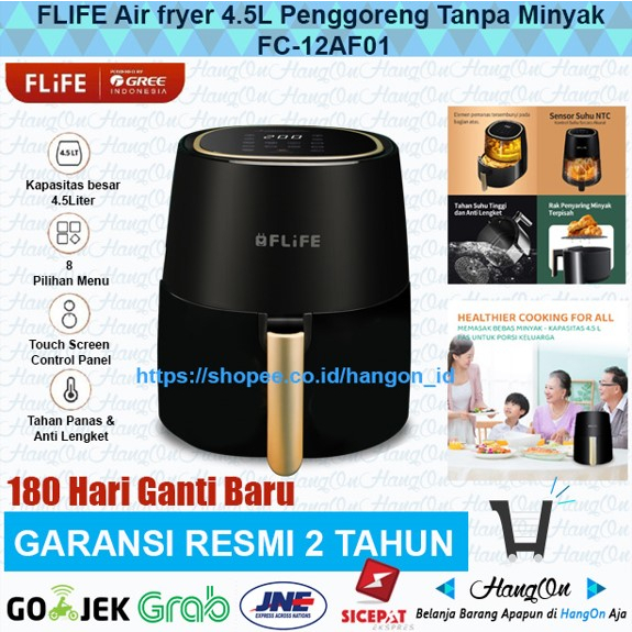 FLIFE FC-12AF01 Air Fryer 4.5L Penggoreng Tanpa Minyak By Gree