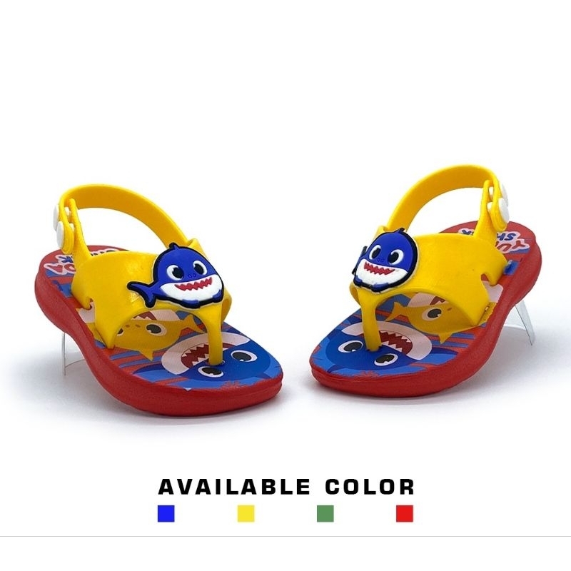 Sandal anak japi tali belakang laki perempuan karakter ikan paus 18-23