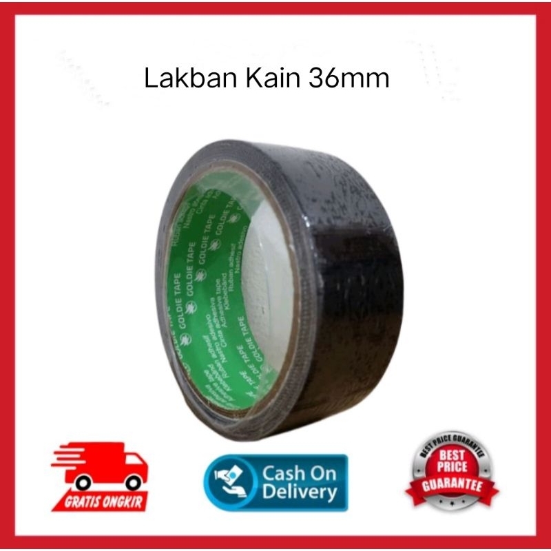 Lakban Kain hitam/Cloth Tape 36mmX10meter