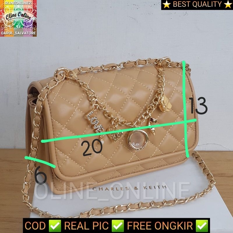 tas ck charm quilted with box khakis nude brown, black, and white love charm ready stock charles ready stock cirebon indramayu kuningan majalengka keith instan losari