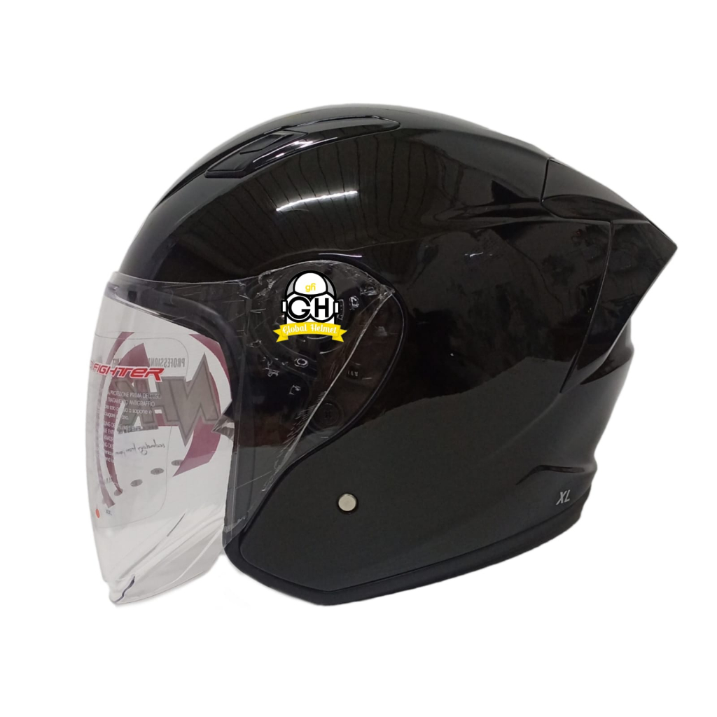 NHK HELM R1 ELITE SOLID BLACK SINGLE VISOR HALF FACE NHK ELITE