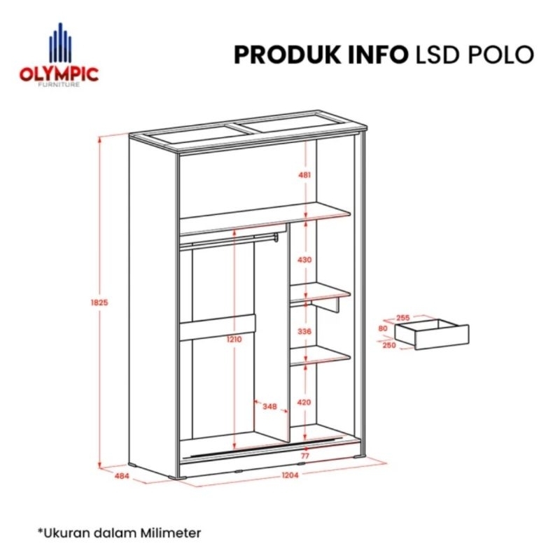 LEMARI SLIDING LEMARI MINIMALIS LEMARI GANTUNG LEMARI LSD POLO