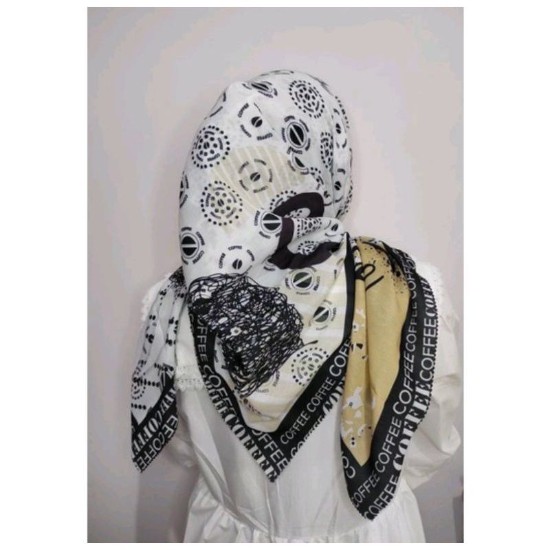 NEEZ HIJAB | SEGIEMPAT VOAL MOTIF COFFEE