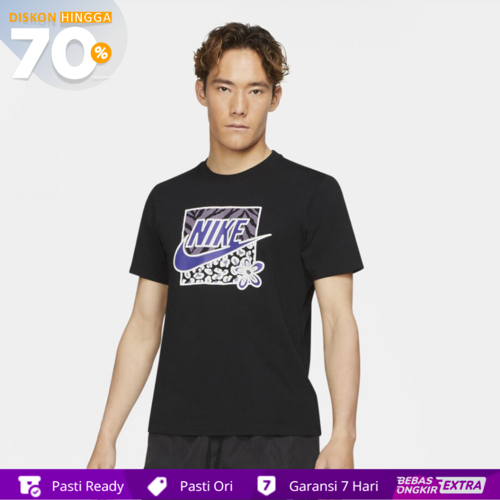 Kaos Nike Original Pria Sportswear High Summer Graphic - Hitam