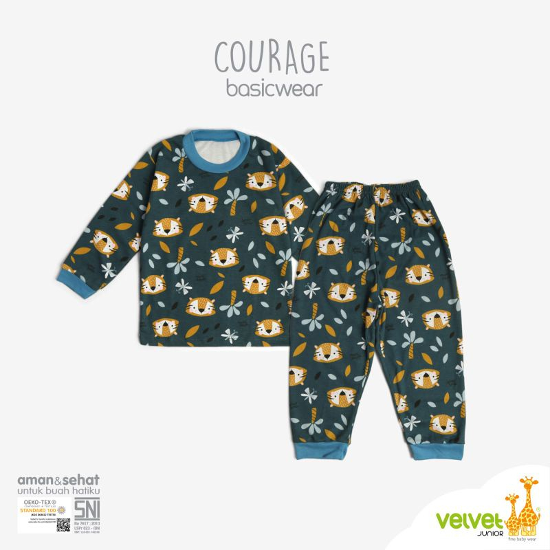 Velvet Junior Baju Setelan Panjang Panjang Oblong Courage Series - Per 3pcs