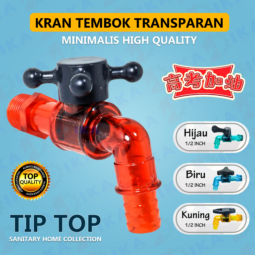 Kran Jempol Air Tembok Warna Warni Engkol - 1/2 Inch / Kran Air Pvc 2 Way l Keran Jempol 1/2 Inch / Kran Air Plastik 1/2&quot; / Kran Tembok / Kran Putar