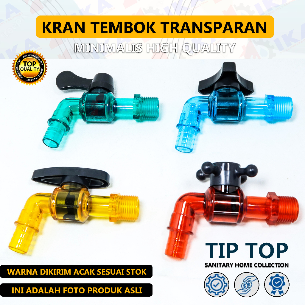 Kran Jempol Air Tembok Warna Warni Engkol - 1/2 Inch / Kran Air Pvc 2 Way l Keran Jempol 1/2 Inch / Kran Air Plastik 1/2&quot; / Kran Tembok / Kran Putar