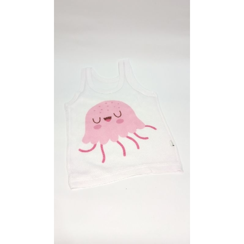 KAOS DALAM BAYI/KAOS KUTANG/SINGLET BAYI LAKILAKI&PEREMPUAN MOTIF KARAKTER PALING LAKU