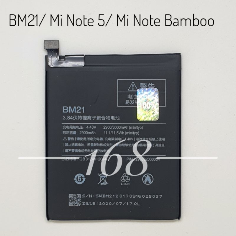 Baterai Batre Xiaomi BM21 Mi Note 5 Batere Batrai Xiaomi BM 21 Mi Note Bamboo Original Battery