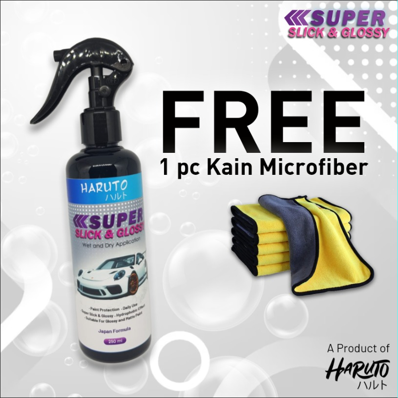 Super slick &amp; glossy 250ml by Haruto pengilap body mobil dan motor secara instant