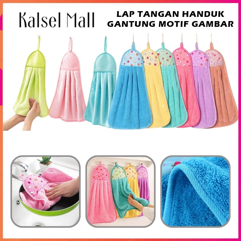 Kain Lap Serbet Tangan Berbagai Motif Hand Towel Handuk Gantung Wastafel Lab Dapur Kamar Mandi Microfiber Pengering Tangan Basah Serap Air AD30