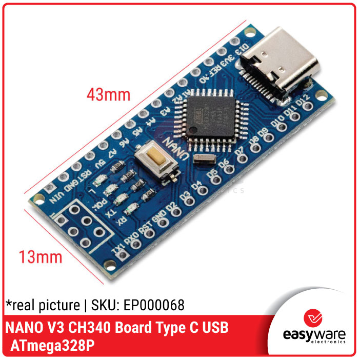 NANO V3 type c ATmega328P CH340 16 Mhz without cable