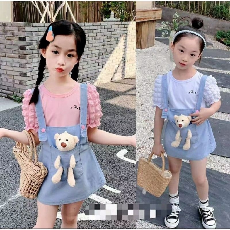 BAJU ANAK PEREMPUAN OVERALL BONEKA