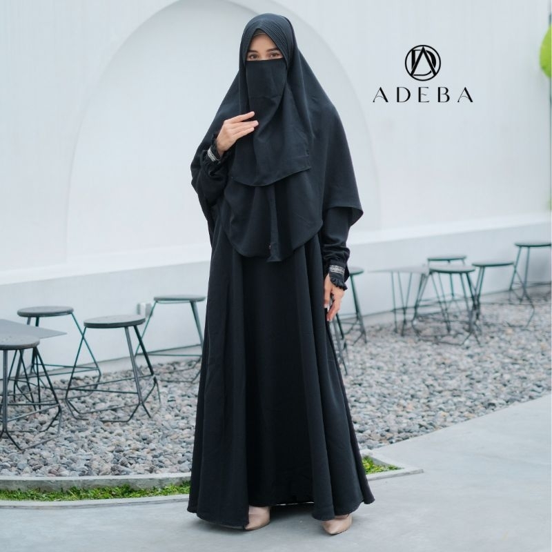 ADEBA - GAMIS CADAR JETBLACK GAMIS CADAR HITAM UNTUK UMROH