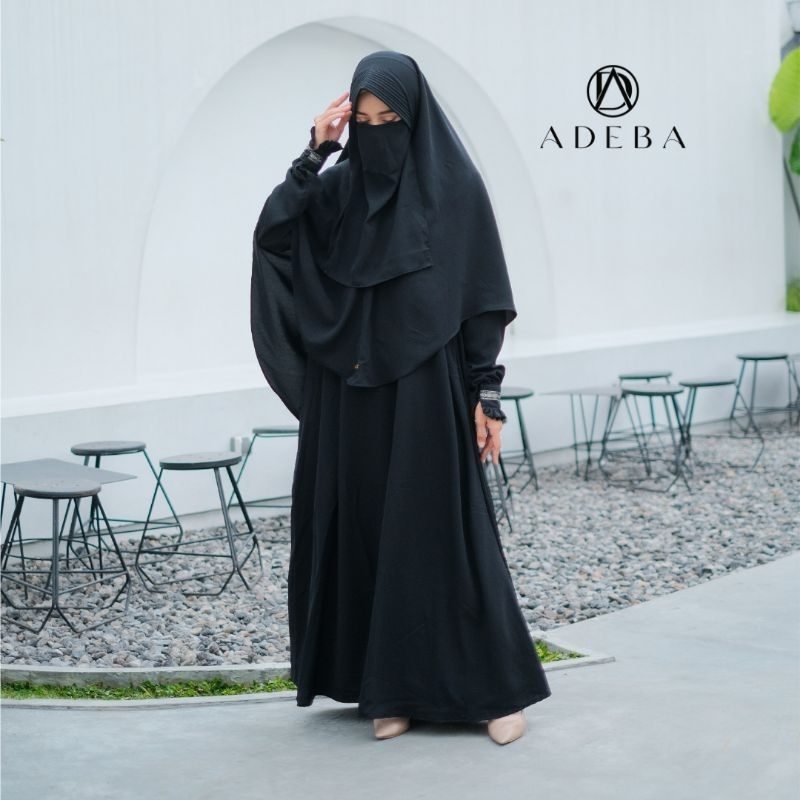 ADEBA - GAMIS CADAR JETBLACK GAMIS CADAR HITAM UNTUK UMROH