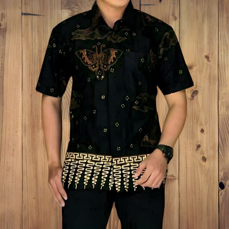 hem batik kupu sogan solo original arta batik super seragam kantor batik awan baju batik pria batik 