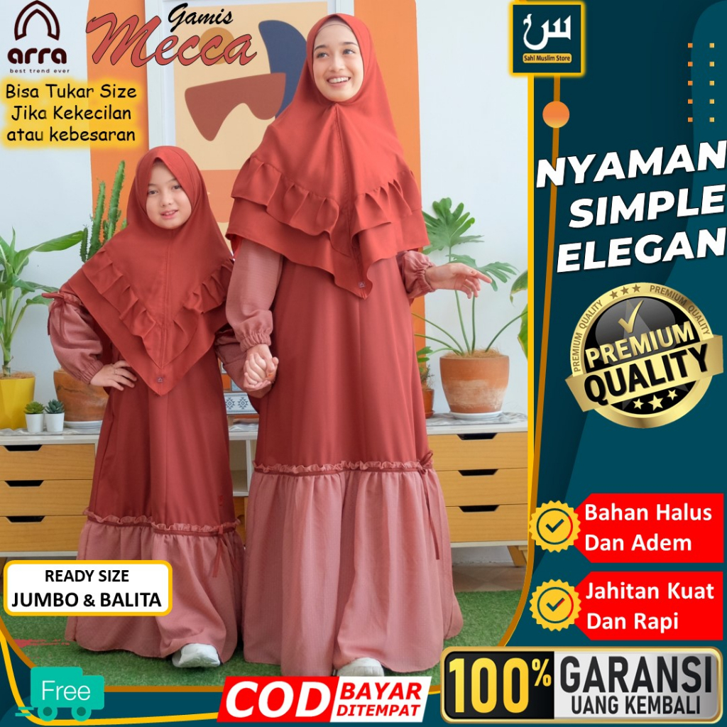 Baju Setelan Muslim Gamis Seragam Lebaran Pengajian Hijab Couple Kapelan Keluarga Ibu Ibu Menyusui D