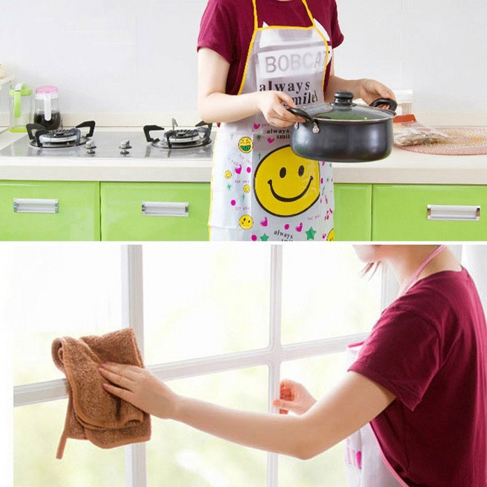 ✿ELYSABETHME✿ clemek apron plastik anti baju kena minyak peralatan rumah tangga memasak daput