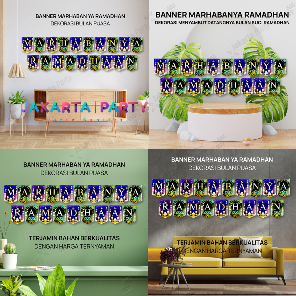 Banner Marhaban Ya Ramadan Bunting flag Ramadan Mubarak BannerLebaran