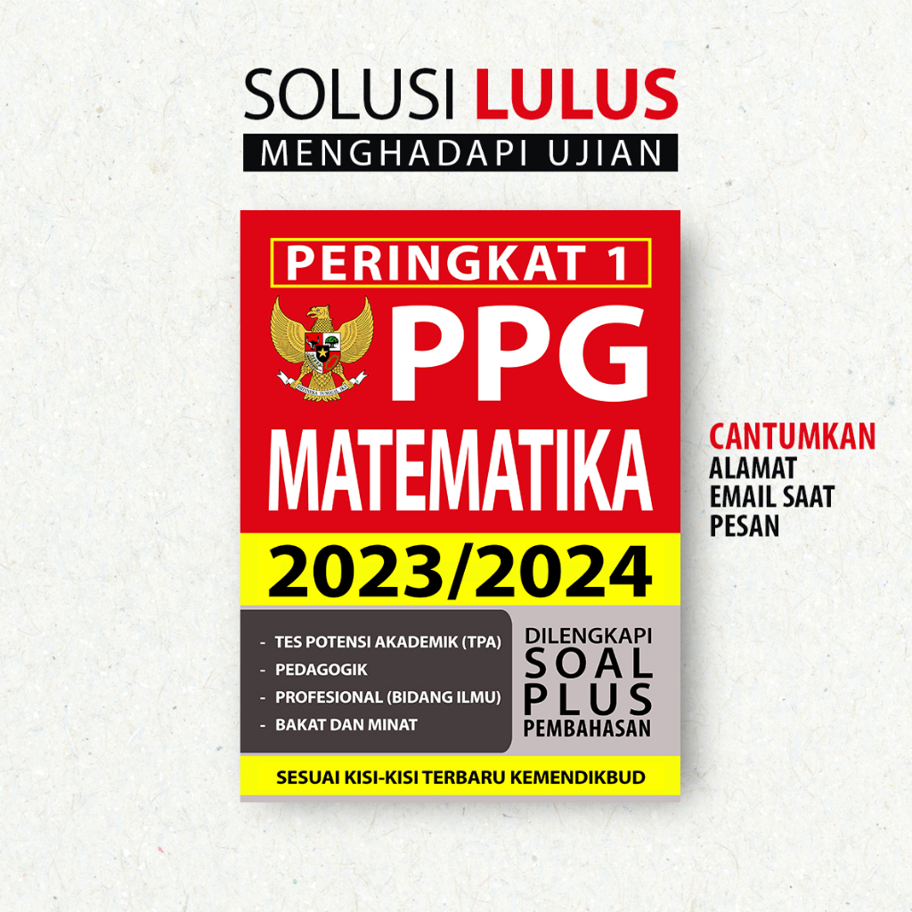 Peringkat 1 Seleksi PPG MATEMATIKA 2023