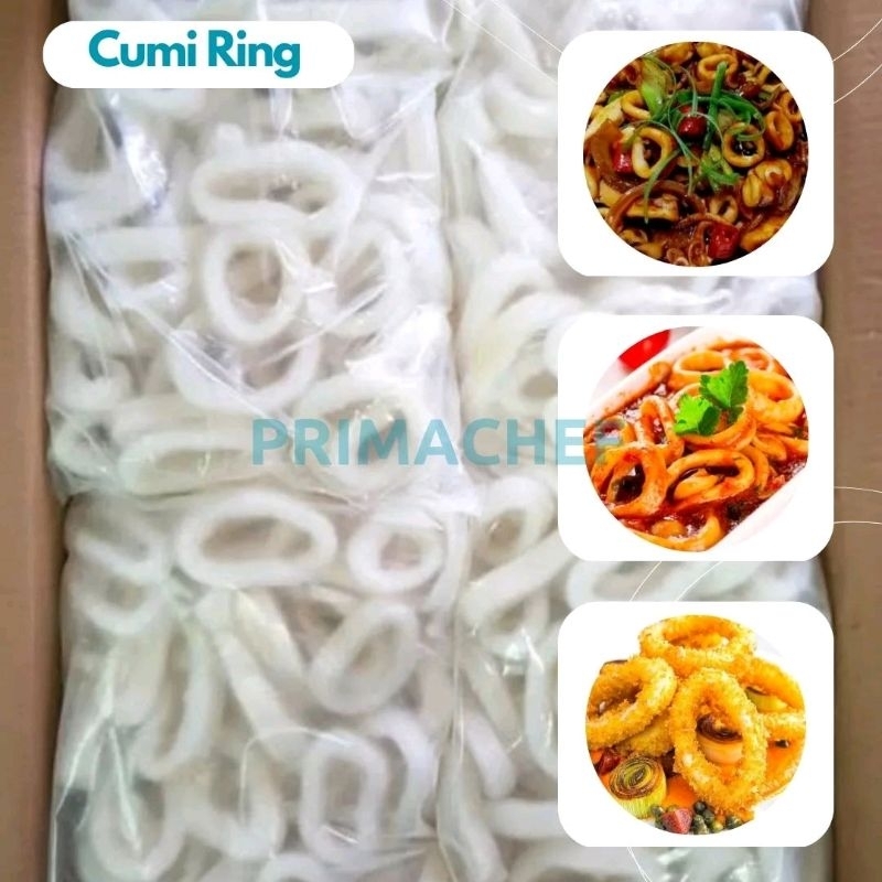 

Cumi Ring Kupas tanpa kepala dan kulit