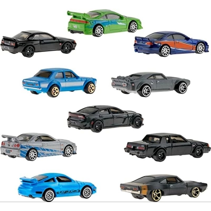 Hot Wheels Fast And Furious 10 Gift Pack Nissan Skyline BNR34 Mitsubishi Eclipse BNR32 Dodge Original Mattel Hotwheels