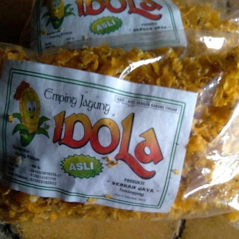 emping jagung mentah cap idola