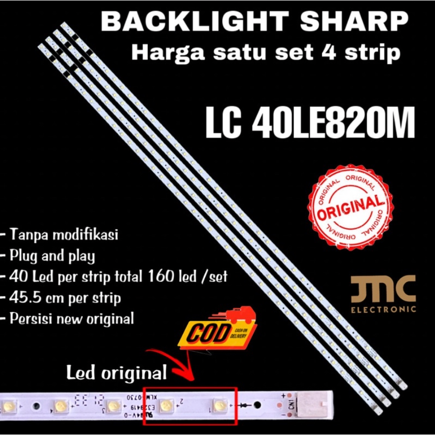 BACKLIGHT TV LED SHARP 40 INCH LC40LE820M LC-40LE820M 40LE820M 40LE820
